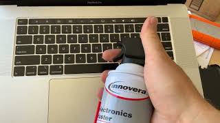 clean your computer with compressed air- Innovera Compressed Air Duster Cleaner, 10 Oz Can, 2/Pack