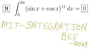 MIT INTEGRATION BEE QUALIFYING ROUND -2024 SIMPLE QUESTION