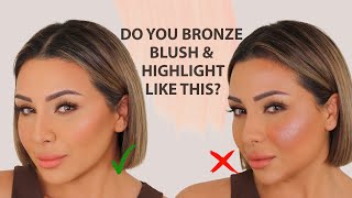 HOW TO APPLY BRONZER BLUSH AND HIGHLIGHT | NINA UBHI