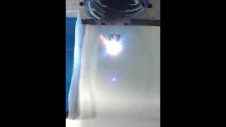 Testing video of 50w laser cutting stainless steel