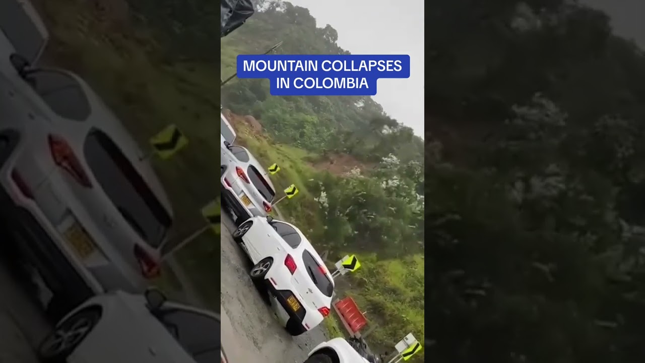 HORROR moment a mountain COLLAPSES in Colombia after heavy rain, killing over  30 people