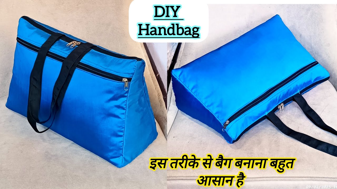 💥DIY beautiful handbag/easy bag making at home/bag cutting and stitching/hanbag banane ka tarika