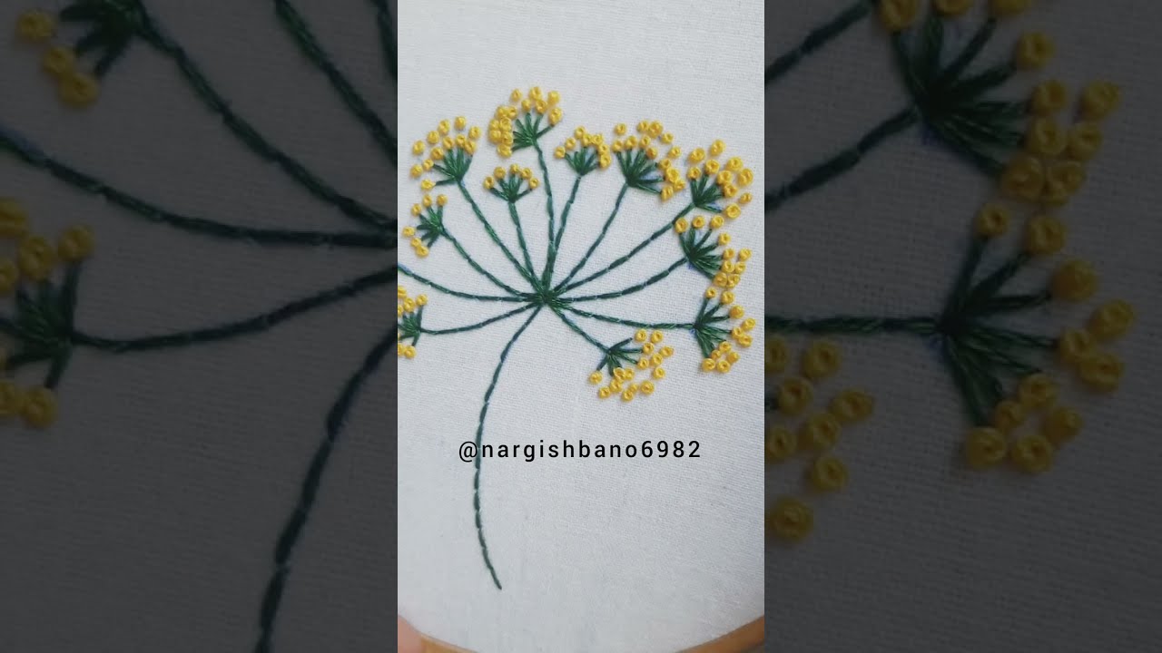 Simple and easy Dandelion flower embroidery tutorial French knot running stitch YouTube