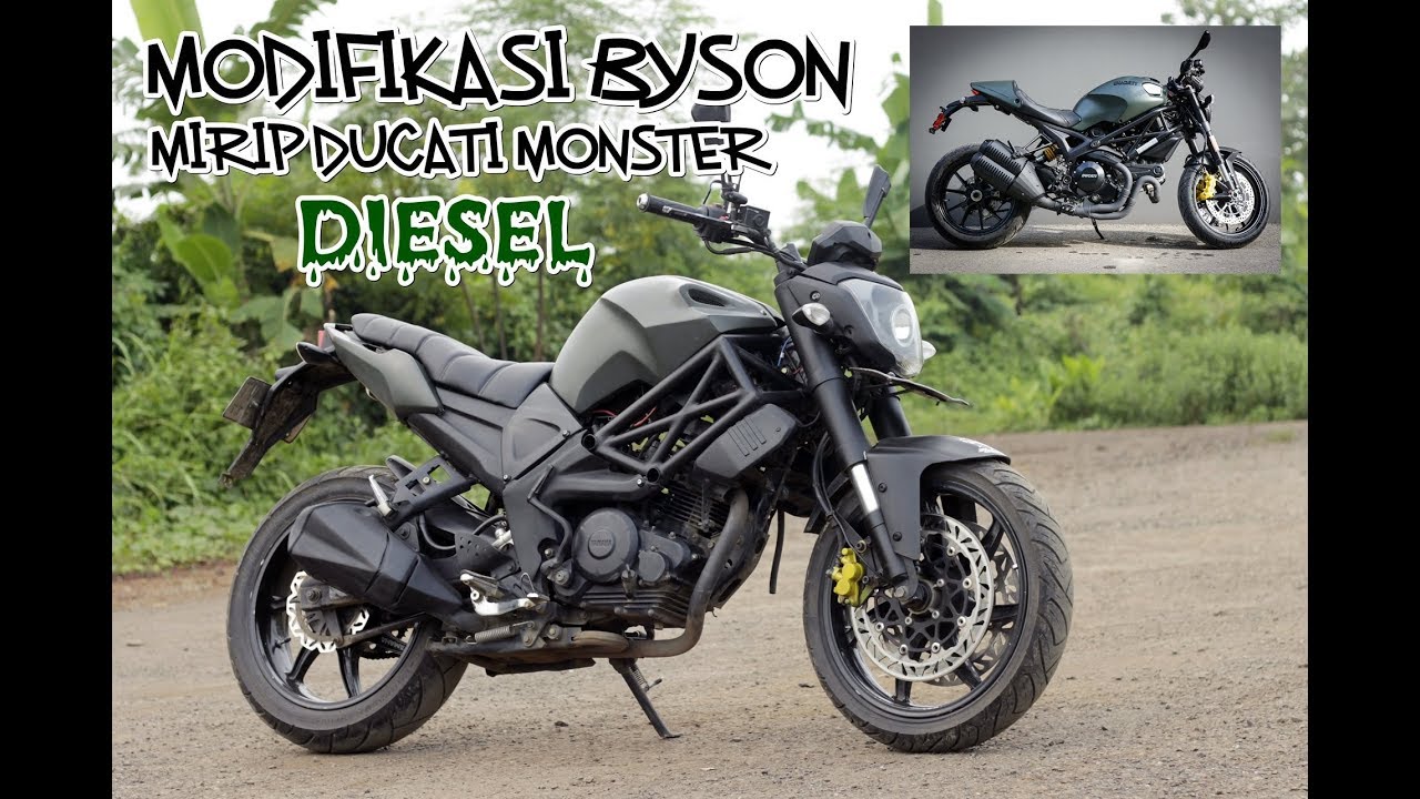 Modifikasi Motor Byson Custom Model Ducati