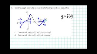 1105 RP2 006cd - Identifying Where a Function is Increasing and Decreasing