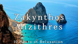 Azure Silence: 10 Hours in Zakynthos | Mizithres Cliffs &amp; Turquoise Dreams (4K Relaxation) 🌊