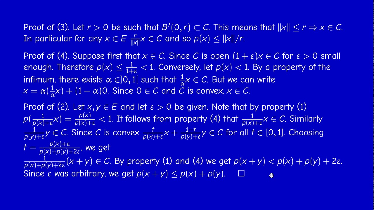 Math400 - Functional Analysis - S2.2 - The geometric forms of the Hahn-Banach theorem - Part 2