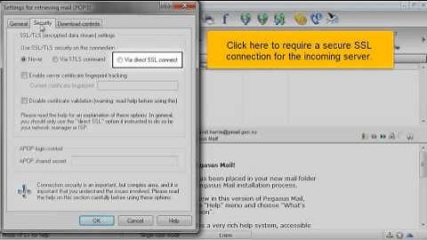 Configuring a POP email account with SSL in Pegasus Mail