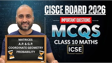 ICSE Class 10: Top 10 MCQ |Maths| Pre Board Based 2026