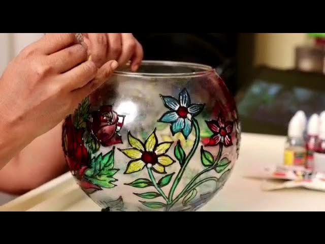 I made a video  painting on glass for the first time! #glasspa