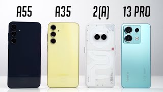 Samsung Galaxy A55 vs A35 vs Nothing Phone (2a) vs Redmi Note 13 Pro 5G - Benchmark | SwagTab