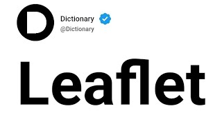 Leaflet Meaning In English