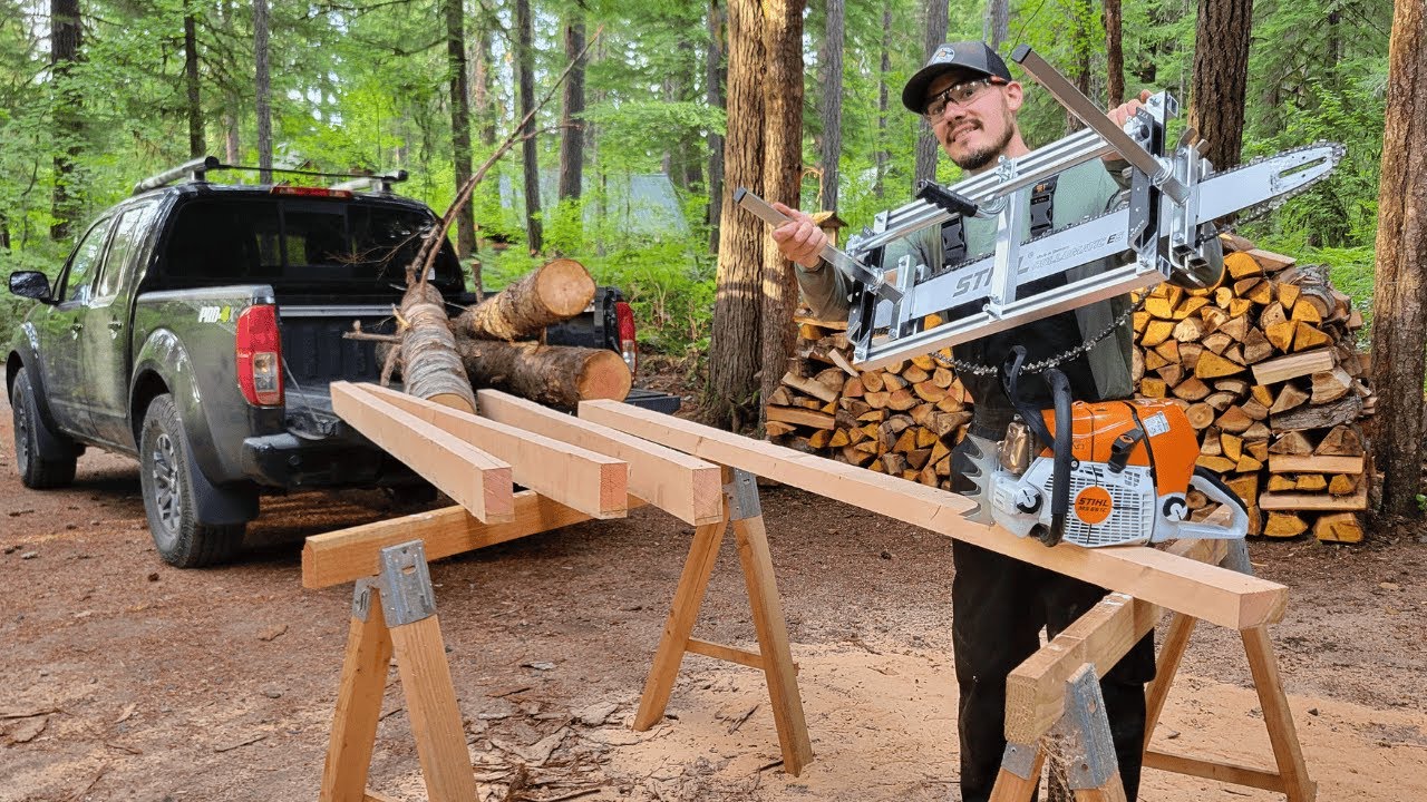 Cutting Logs Into Lumber with an Alaskan Sawmill - YouTube