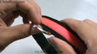 Orange LED EL Pet Dog Safety Nylon Collar