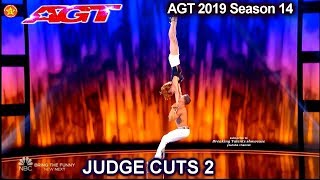 Duo Fusion acrobats couple JAW DROPPING | America&#39;s Got Talent 2019 Judge Cuts
