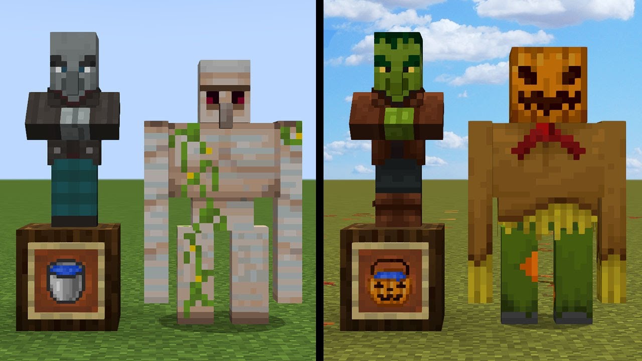 Minecraft normal vs halloween textures reupload