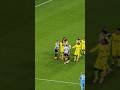 ARGUMENT BETWEEN NEWCASTLE AND SPURS PLAYERS: The Squads Argue During the Newcastle v Tottenham Game