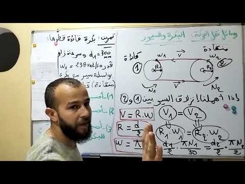 بكالوريا 2024 وسائل نقل الحركة البكرات والسيور شرح مفصل للقوانين مع تمرين