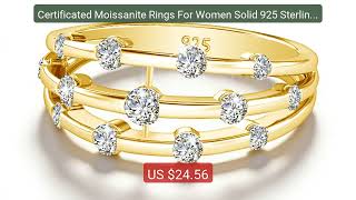 Certificated Moissanite Rings For Women Solid 925 Sterling Sil... — Hot Deal 2026 | Limited Offer!