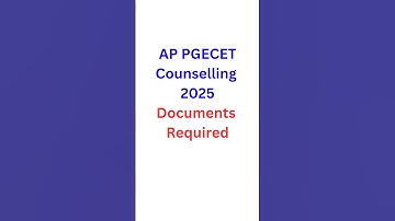 AP PGCET Counselling Documents Required 2025 | AP PGCET Counselling Documents list 2025