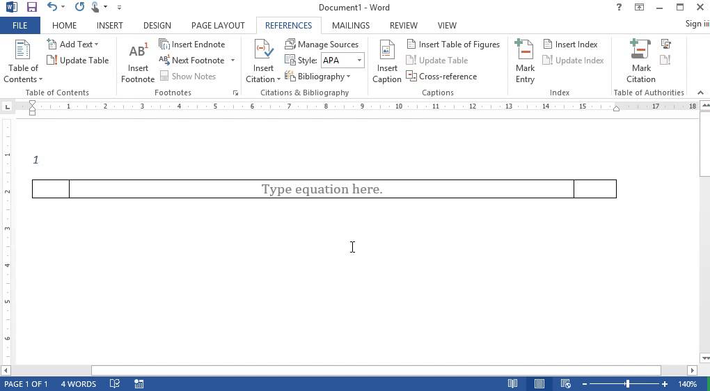 how to insert equation in word document