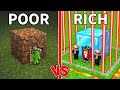 JJ and Mikey: POOR vs RICH Tiny Base Battle in Minecraft - Maizen