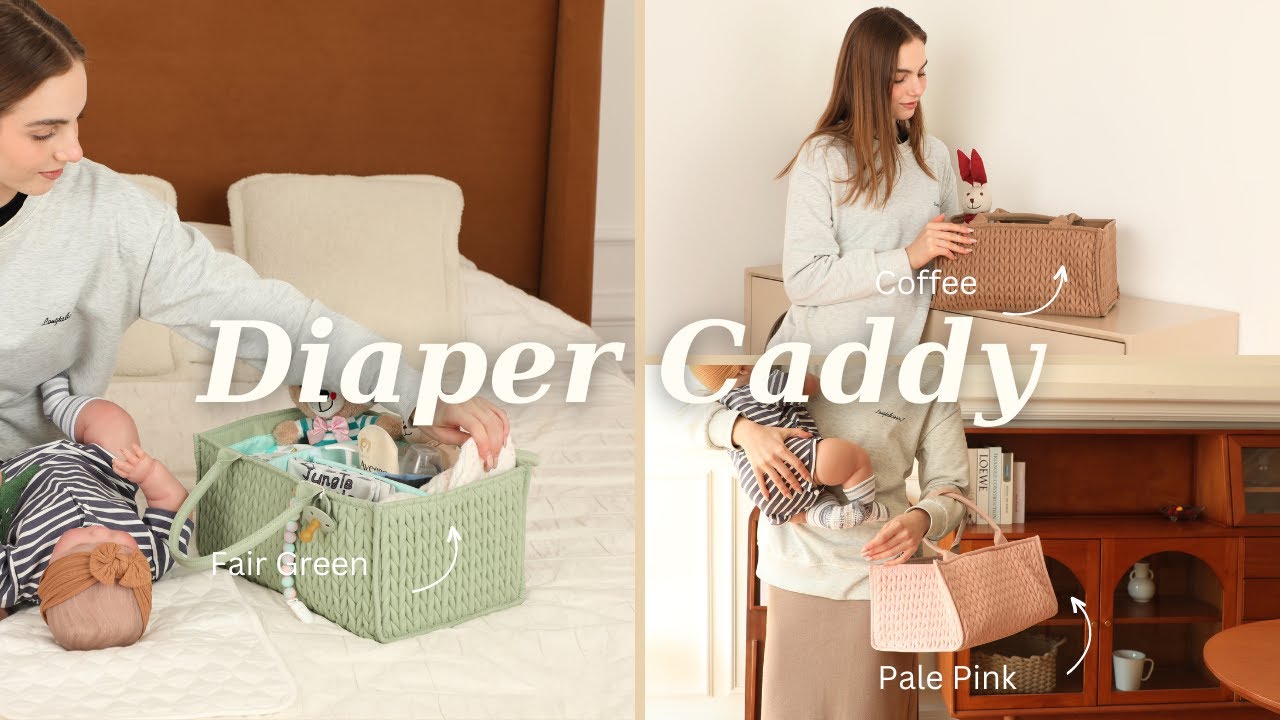 MOMINSIDE New Diaper Caddy Organizer | Nursery Storage Bin Basket | New Parent Essentials