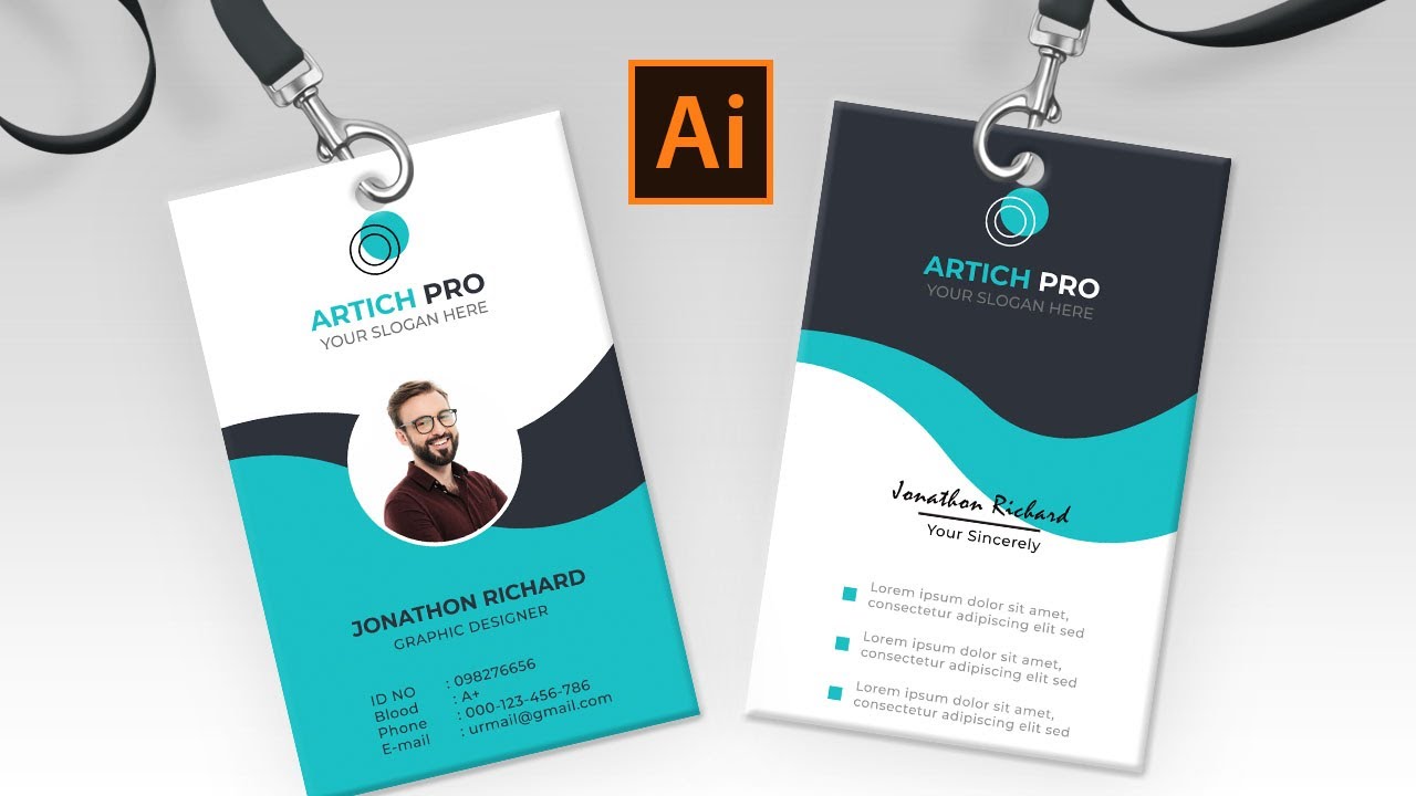 Id Card Design In Adobe Illustrator - Youtube