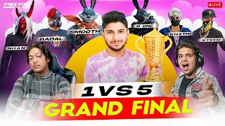 BIG ANNOUNCEMENT 😱😱 + GRAND FINAL 🏆 1 vs 5 CHAMPIONSHIP 👿 #nonstopgaming - free fire live