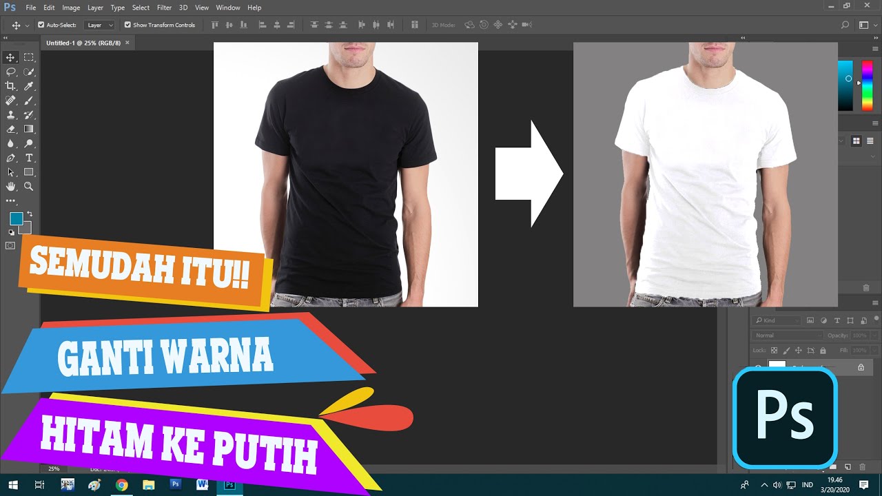 Cara Merubah Warna  Hitam  Menjadi Putih  di Photoshop YouTube