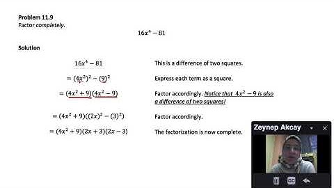 Section 10-11: Factoring- Problem 11.9