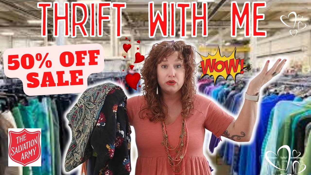 50% OFF ALL CLOTHING!  ~ THRIFT WITH ME at Salvation Army ~Thrift Haul To Resell on Ebay Poshmark