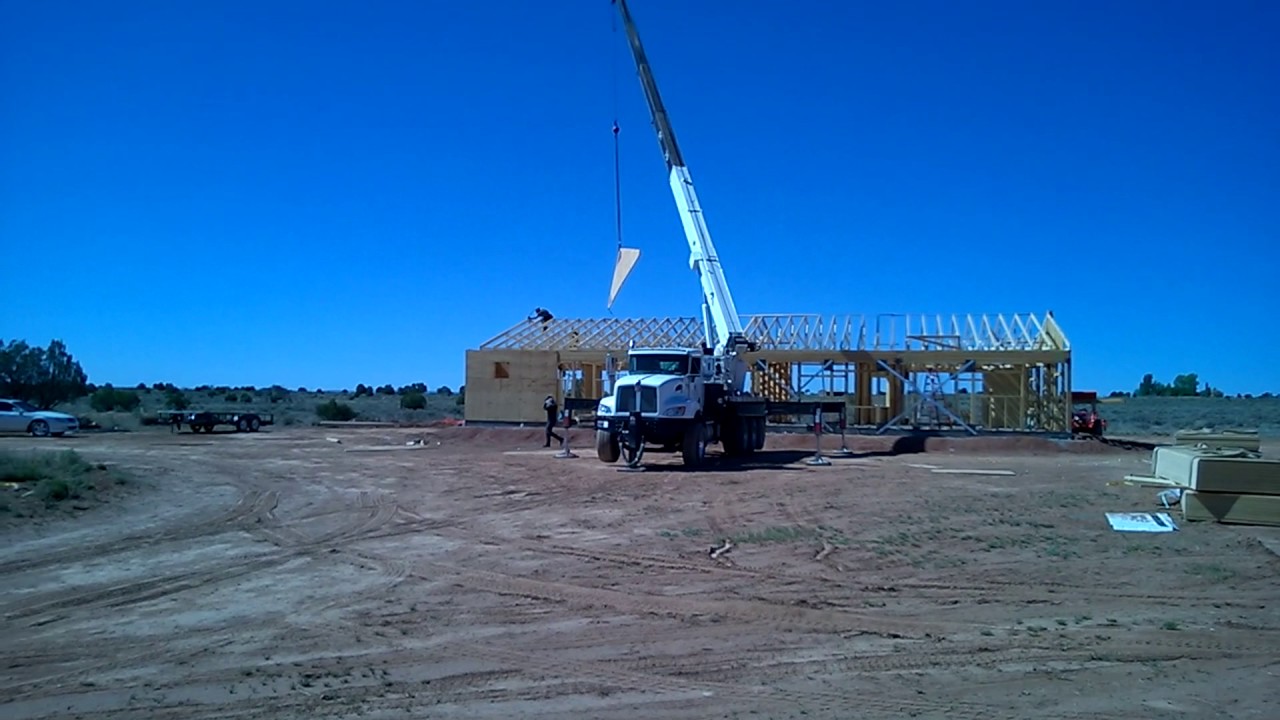 Roof going on the house at Domo Porcus