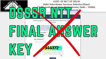 DSSSB NTT Answer Key Released | Kitne Bachon Ne Download Ki? Full Update