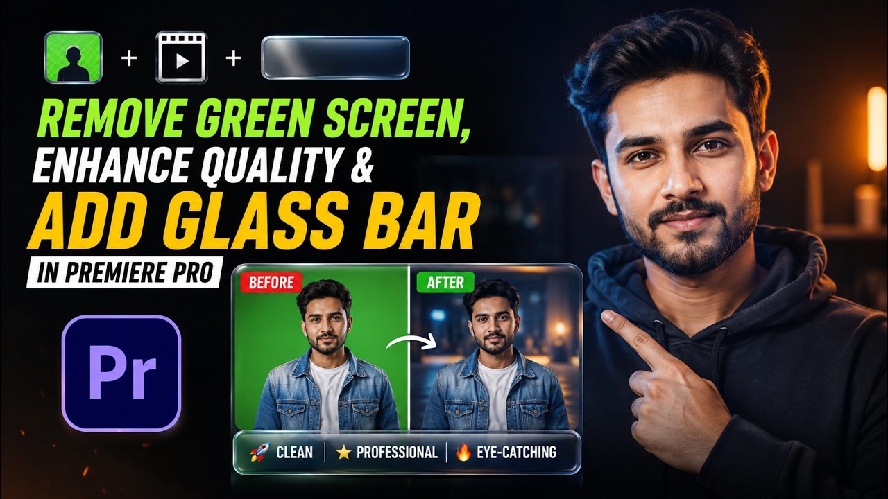 Remove Green Screen, Enhance Video Quality & Add Glass Bar Effect in ...