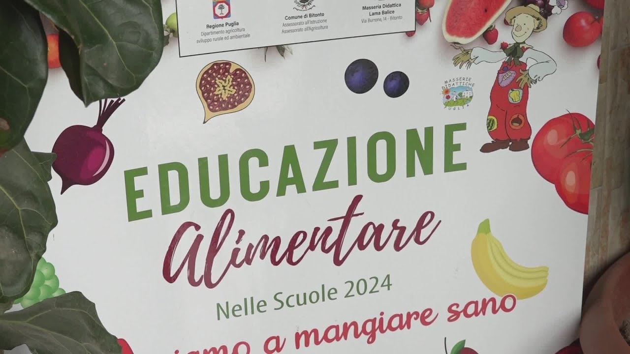 Bitonto. "Impariamo a mangiare sano": a lezione 600 alunni - YouTube