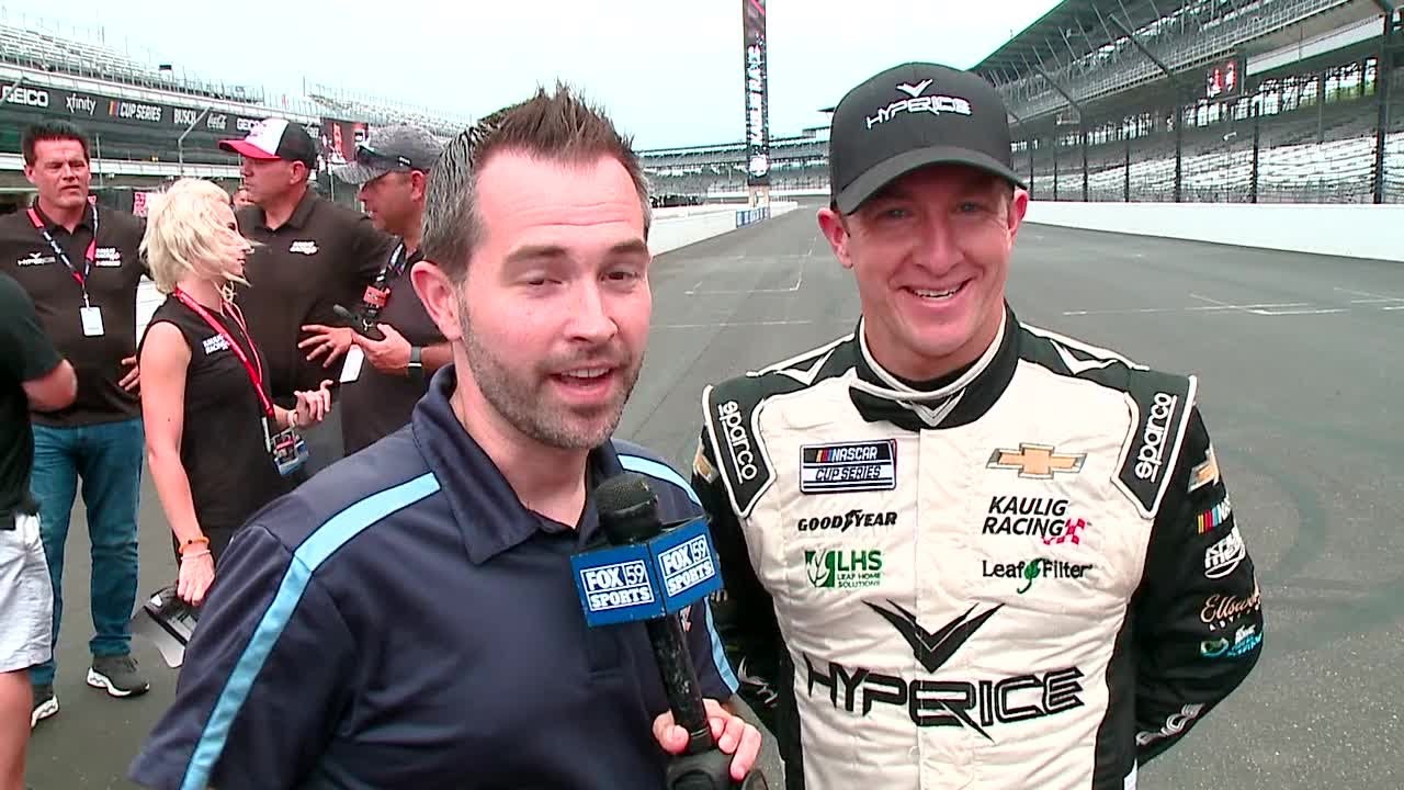 A.J. Allmendinger wins the Verizon 200 at the Brickyard