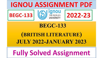 BEGC-133 SOLVED ASSIGNMENT 2022-23 | IGNOU | BA