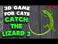 3D game for cats | CATCH THE LIZARD (top view) | 4K, 60 fps, stereo sound
