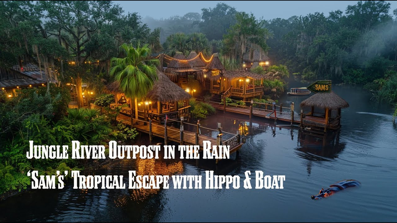 Jungle River Outpost in the Rain | ‘Sam’s’ Tropical Escape with Hippo ...