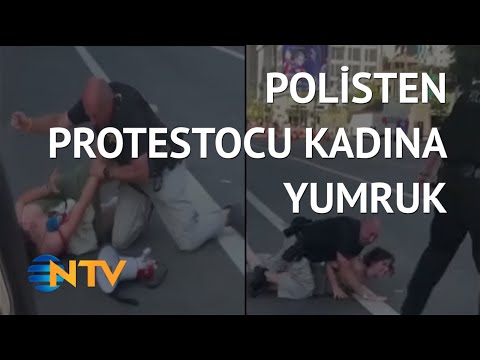 @NTV Biden’ı protesto eden kadına polisten sert müdahale