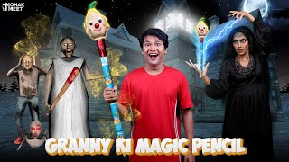 GRANNY , MAGIC PENCIL AUR WITCH SHORT FILM : ग्रैनी | HORROR GAME GRANNY - SLENDRINA || MOHAK MEET screenshot 1