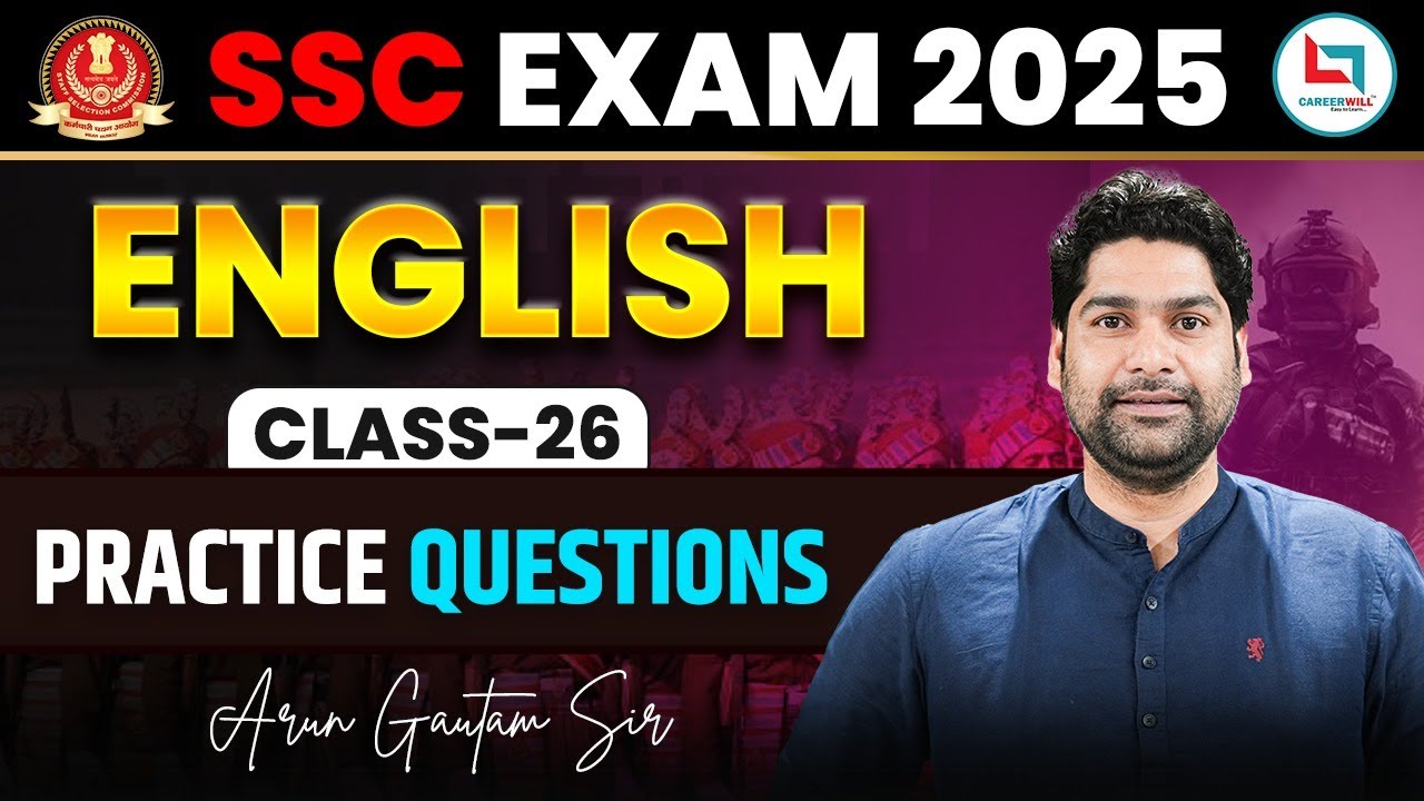 SSC 2025 | English Practice | English PYQ'S Revision 26 | English By ...