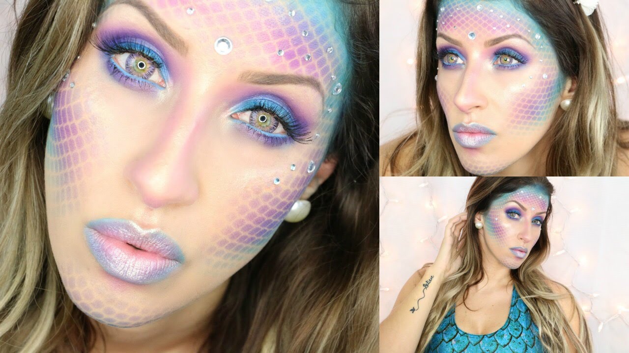 Mermaid Makeup Tutorial Halloween Youtube