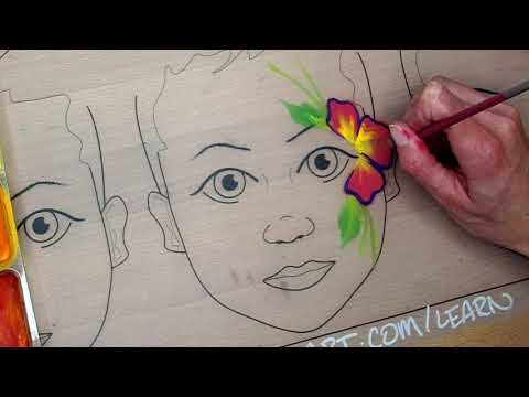 Tropical Flower Face Paint | Time-lapse Preview