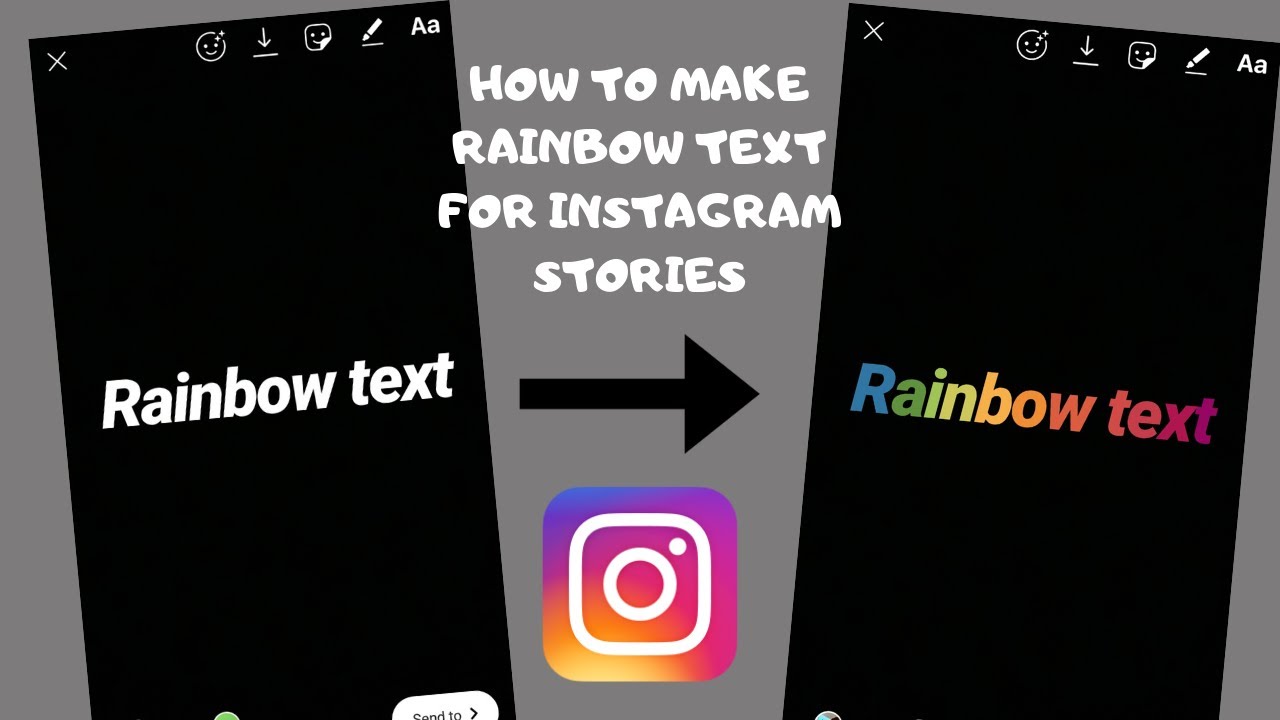 How to make rainbow text for Instagram stories
