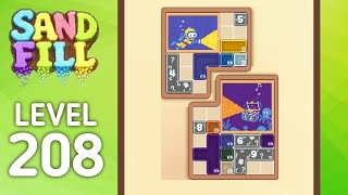 Sand Fill: Block Puzzle Level 208 Gameplay Solution