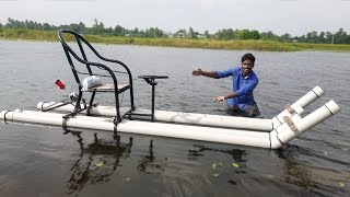 PVC Boat Making with Stearing..! தாறுமாறு Speed🔥 | Electric Boat | Mr.Village Vaathi