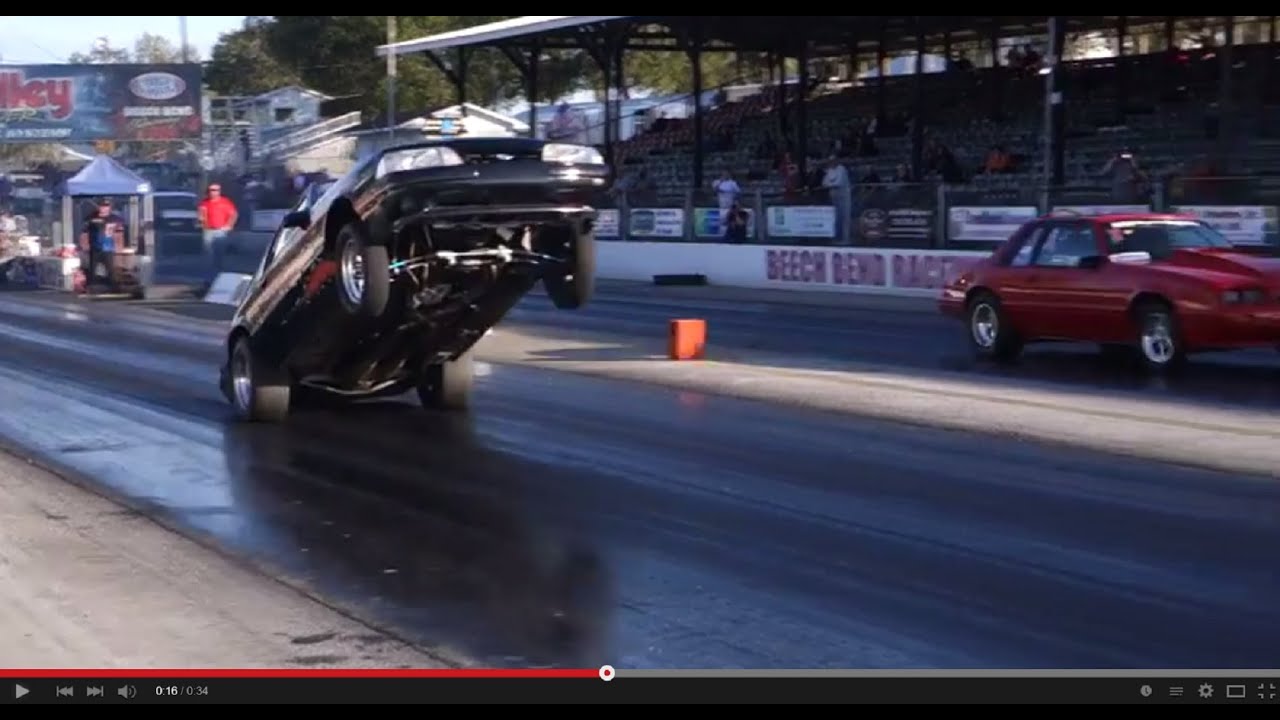 Coyote powered Mustang bangs 3rd gear with car on the bumper and wins the race!