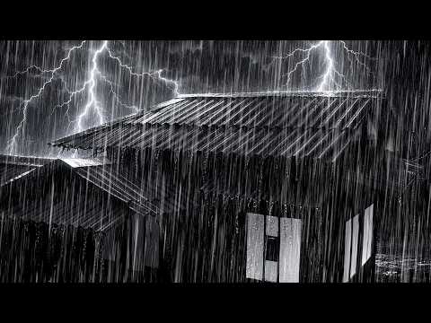 (NO ADS) Falling Asleep Quickly with Heavy Rain on the Tin Roof and a Thunderstorm | ASMR